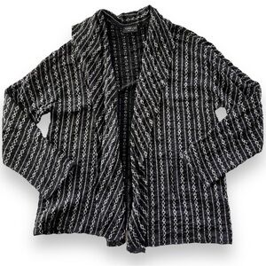 Yeohlee Textured Stretch Lightweight Jacket Size Medium Black Cream